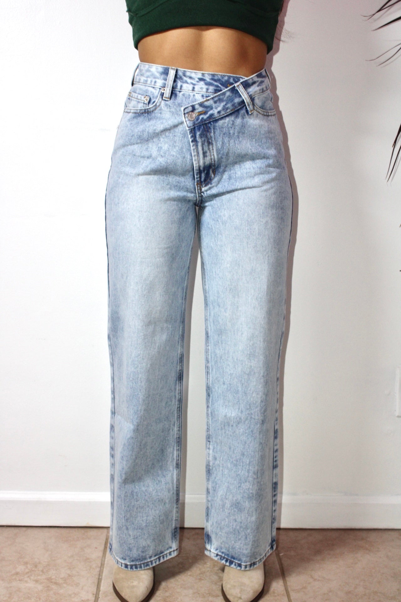 Crossover Straight Leg Jeans