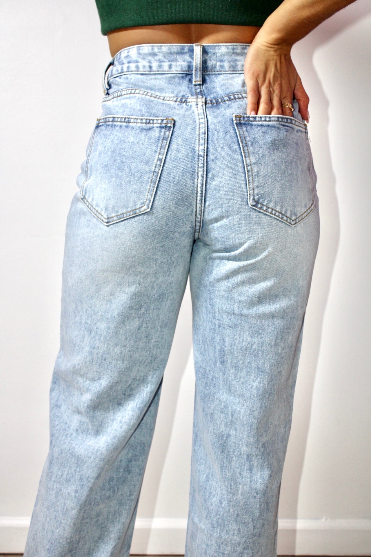 Crossover Straight Leg Jeans