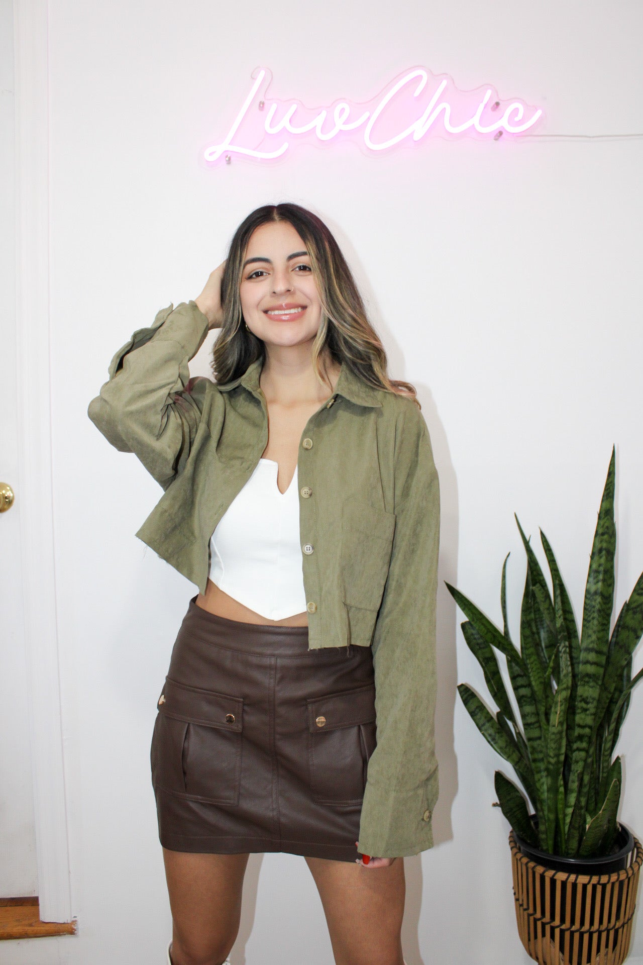 'In Your Dreams' Faux Leather Skirt