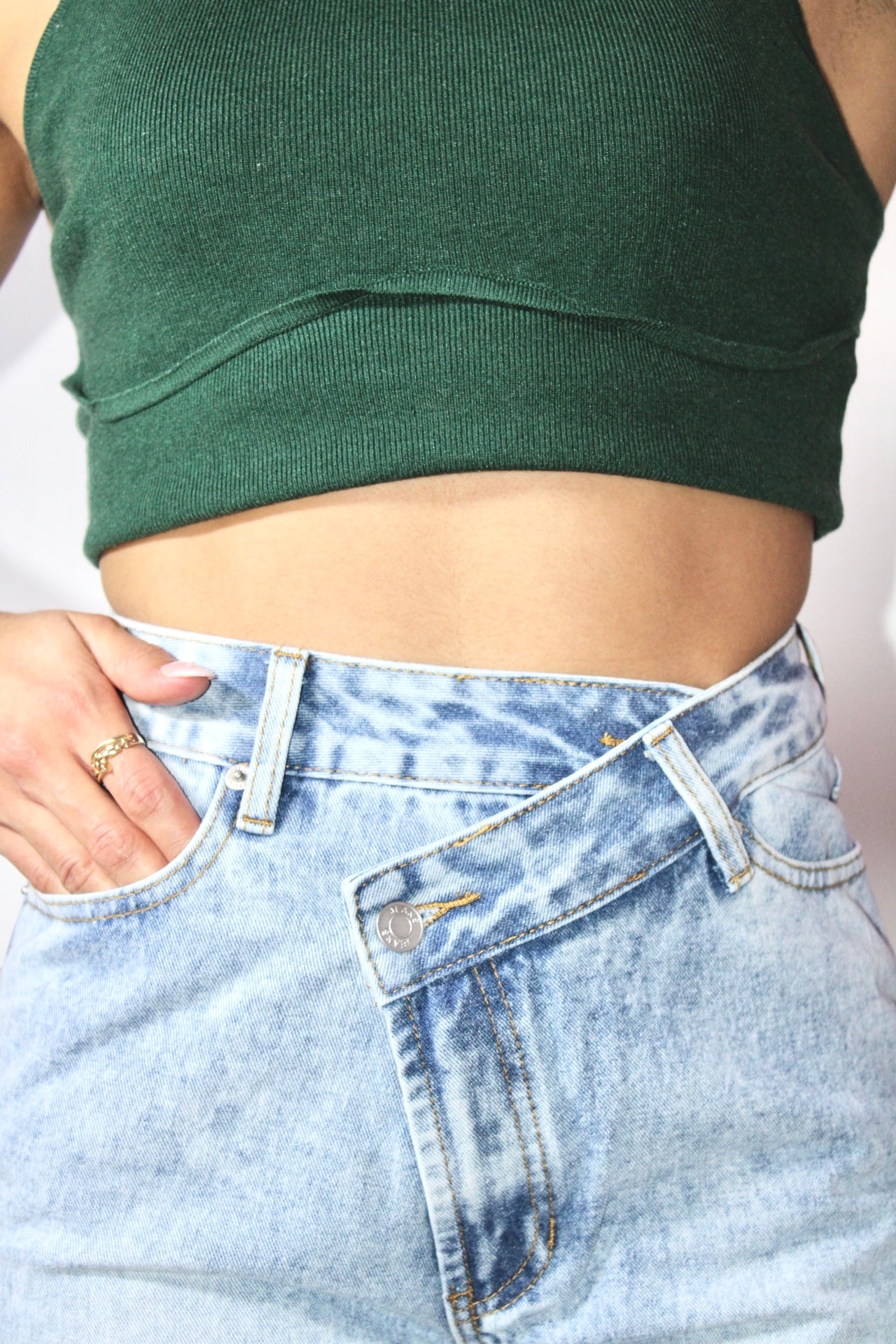 Crossover Straight Leg Jeans