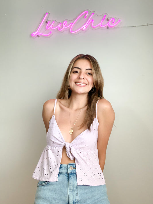 Claire Lilac Crop Top