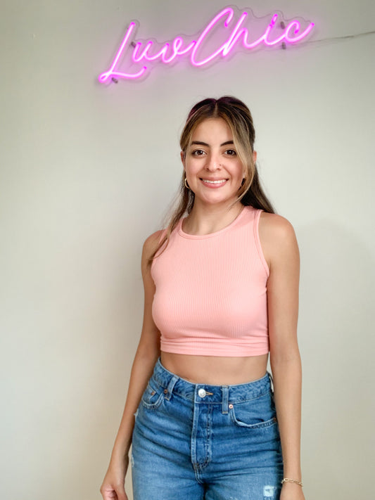 Coral Bloom Crop Top