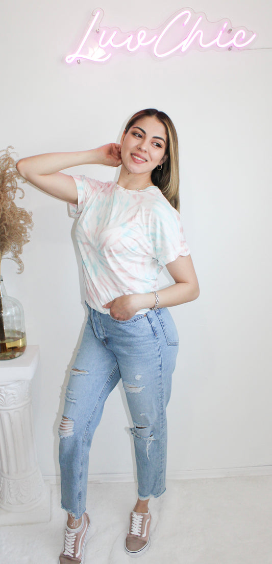 Rose Swirl Tie-Dye Tee